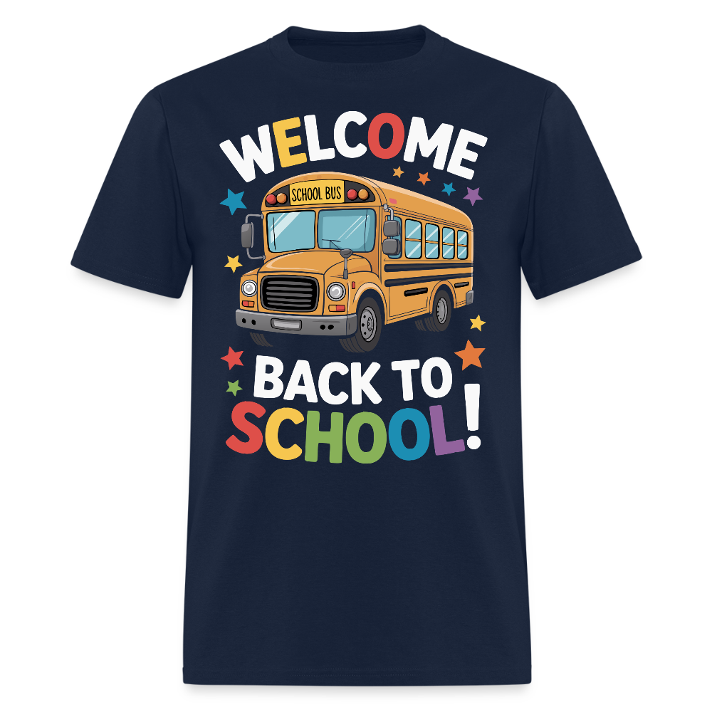 Welcome Back To School Teacher T-Shirt - navy