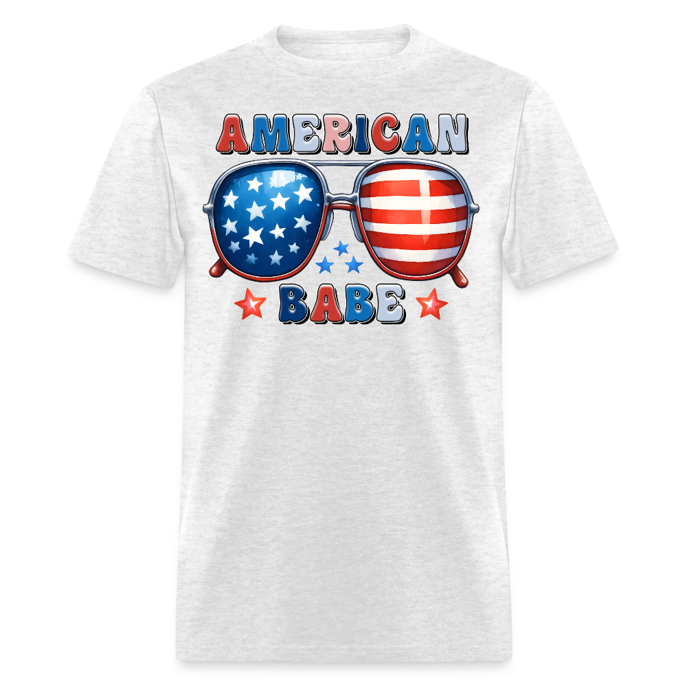 American Babe Patriotic Sunglasses T-Shirt - light heather gray