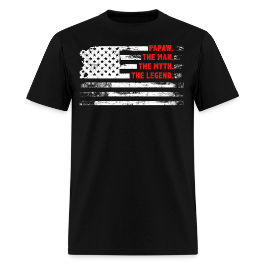 The Man The Myth The Legend Patriotic Papaw Gift T-shirt - black