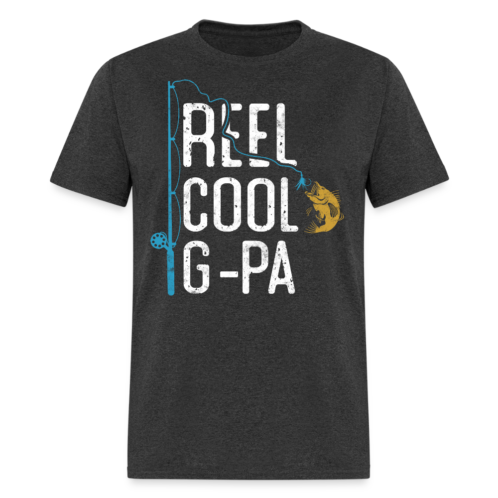 Reel Cool G-Pa Tee Grandpa Fishing T-shirt - heather black