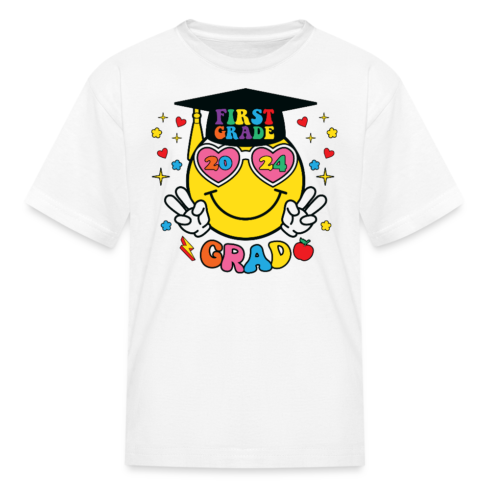 Kindergarten To First Grade Grad T-Shirt - white