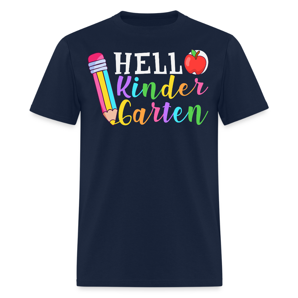 Hello Kindergarten Back To School T-Shirt - navy