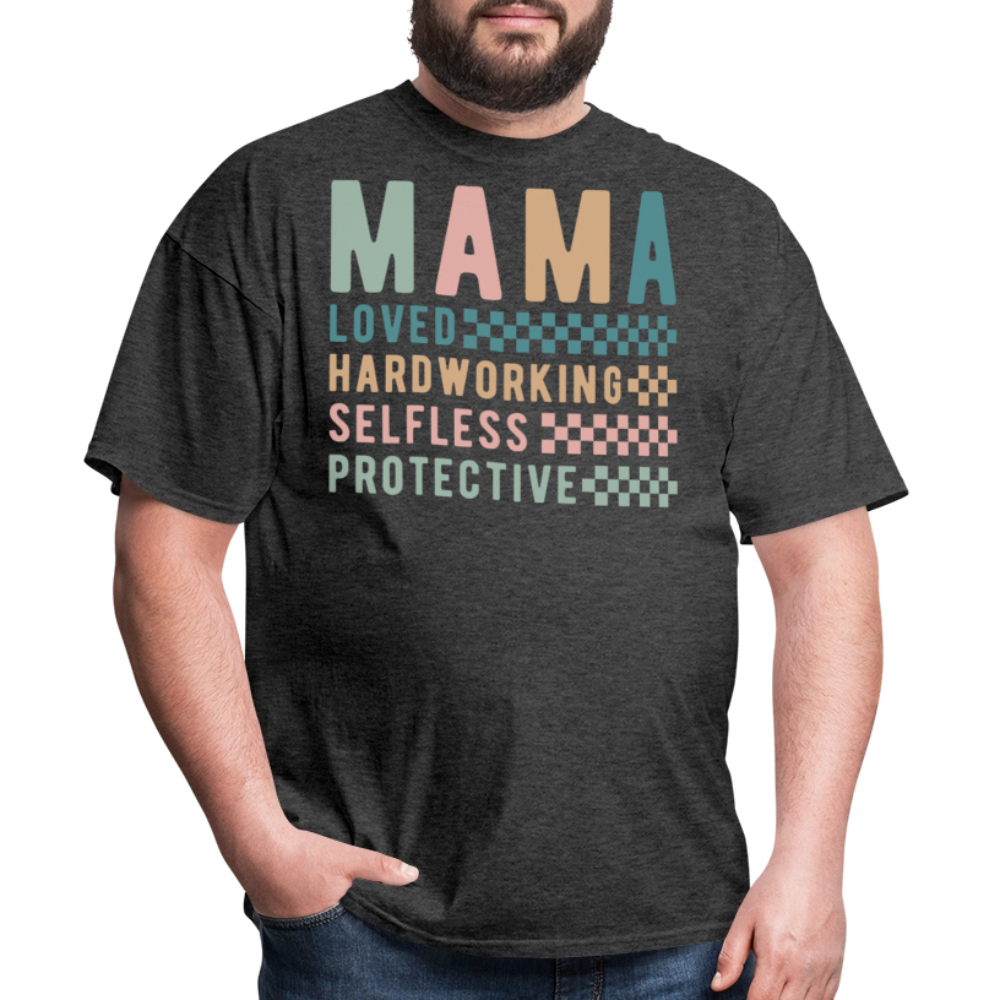 Loved And Protective Mama Graphic T-shirt - heather black