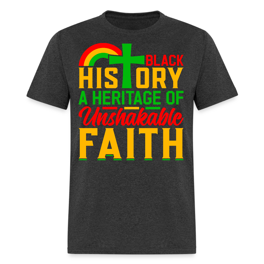 Unshakable Faith Black Pride Christian T-shirt - heather black