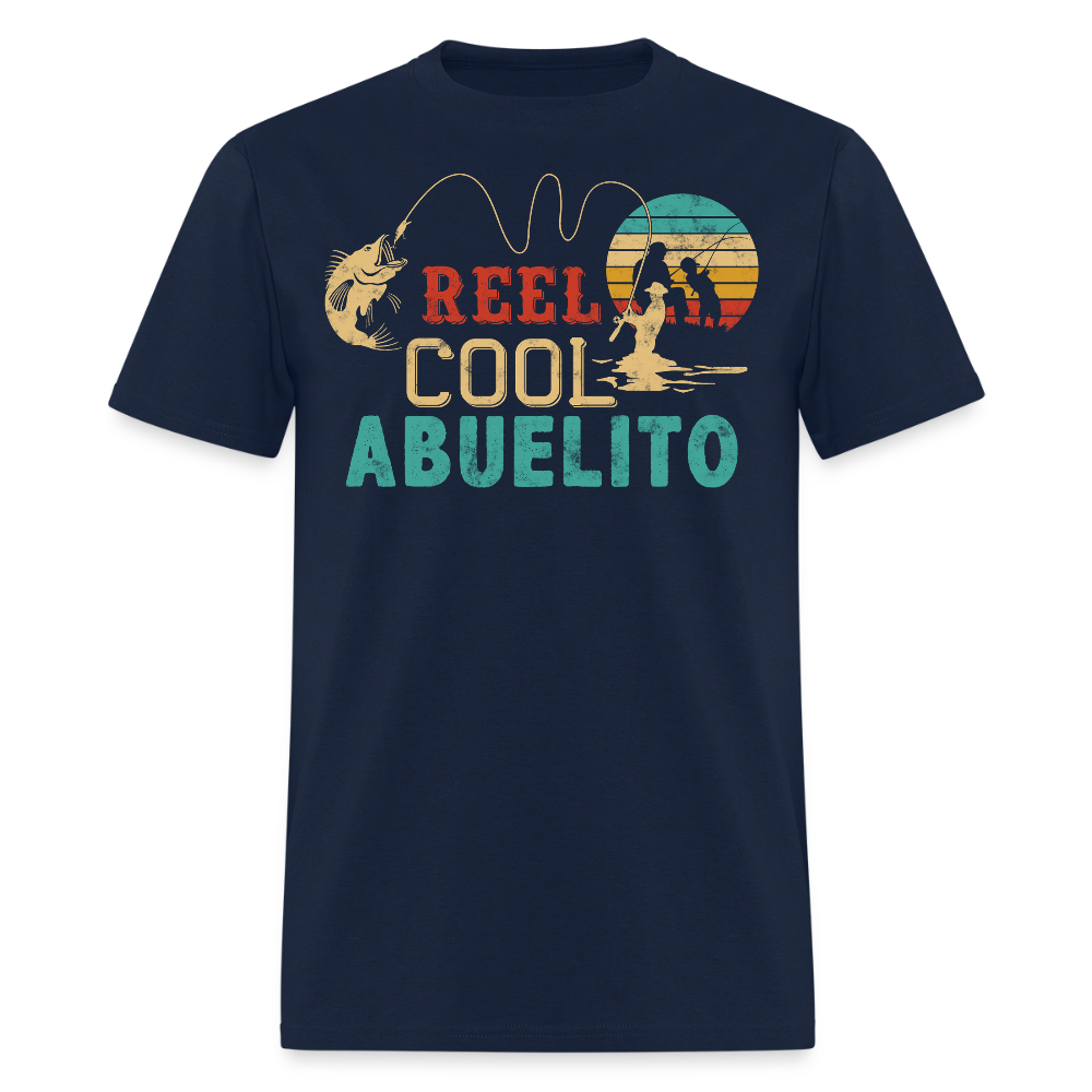 Reel Cool Abuelito Spanish Grandpa Fishing T-shirt - navy