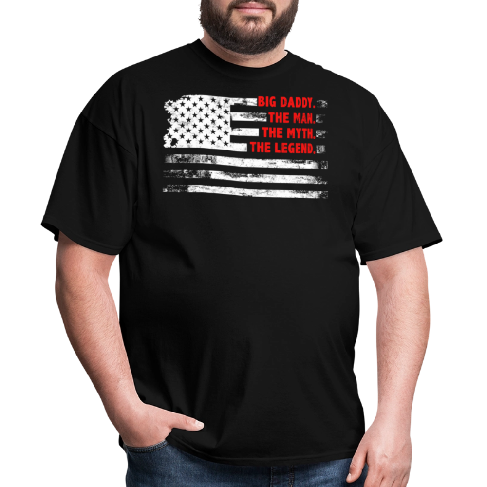 Distressed American Flag Big Daddy T-shirt - black
