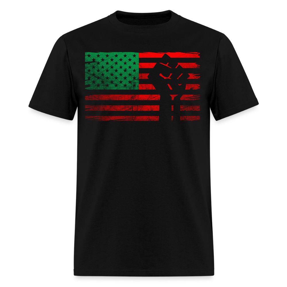 Pan African American Flag Black Power Fist T-Shirt - black