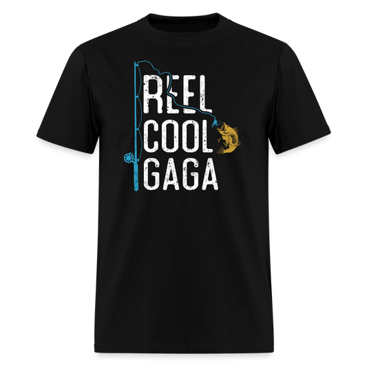 Reel Cool Gaga Tee Grandpa Fishing T-shirt - black