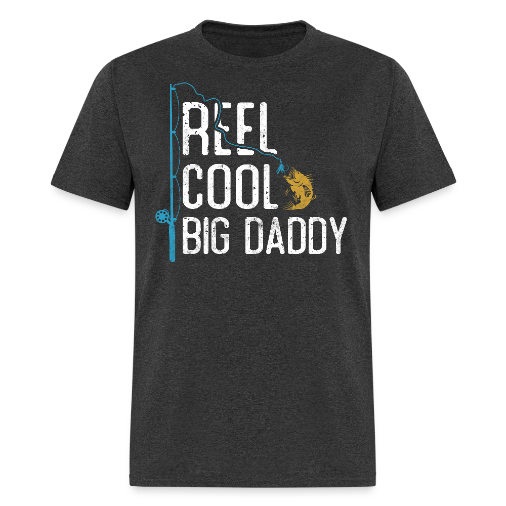 Reel Cool Big Dad Fishing T-shirt - heather black