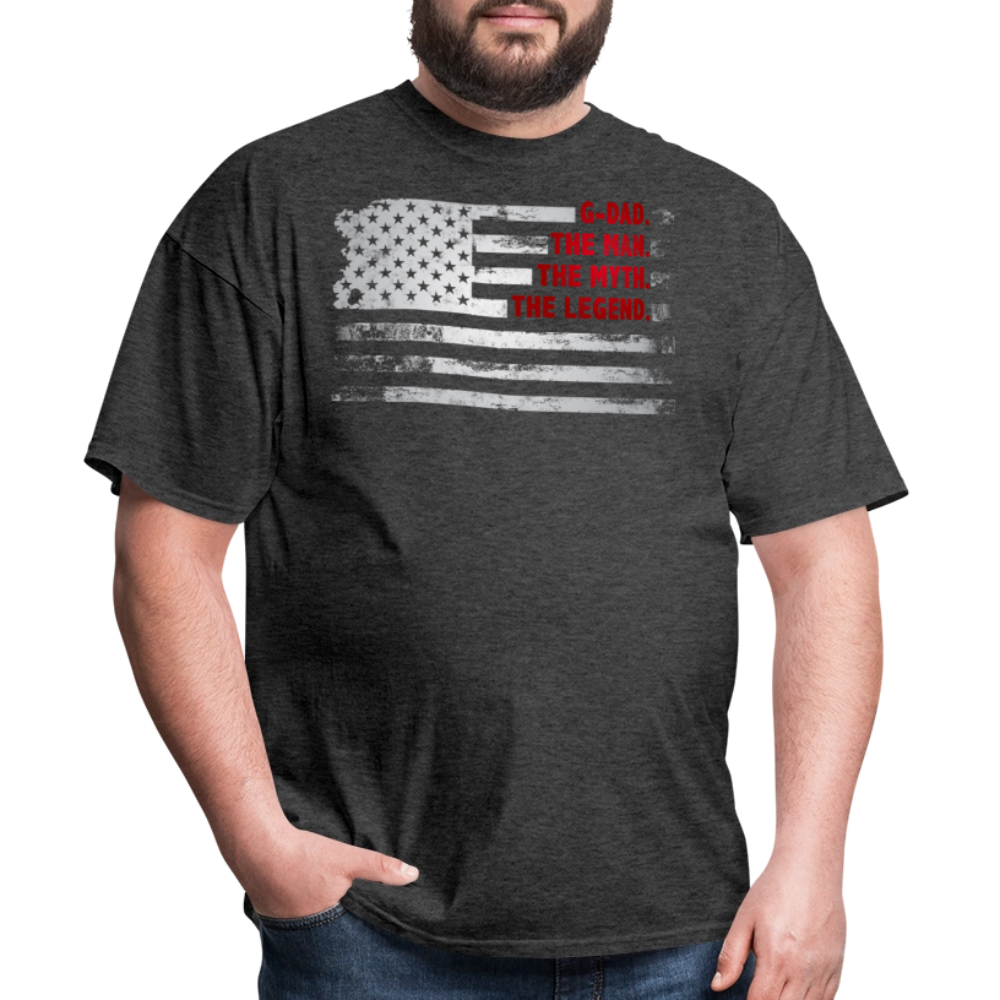 The Man The Myth The Legend Patriotic G-Dad T-shirt - heather black