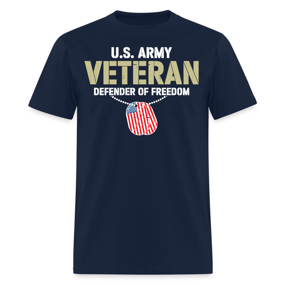 Defender Of Freedom Army Veteran T-Shirt - navy