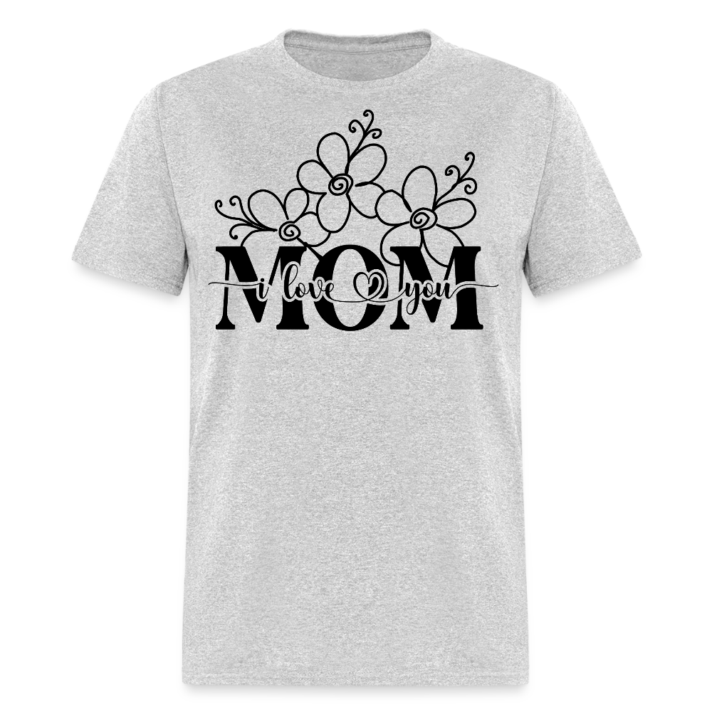 Personalized Mother's Day Gift Ideas Floral Mom T-shirt - heather gray