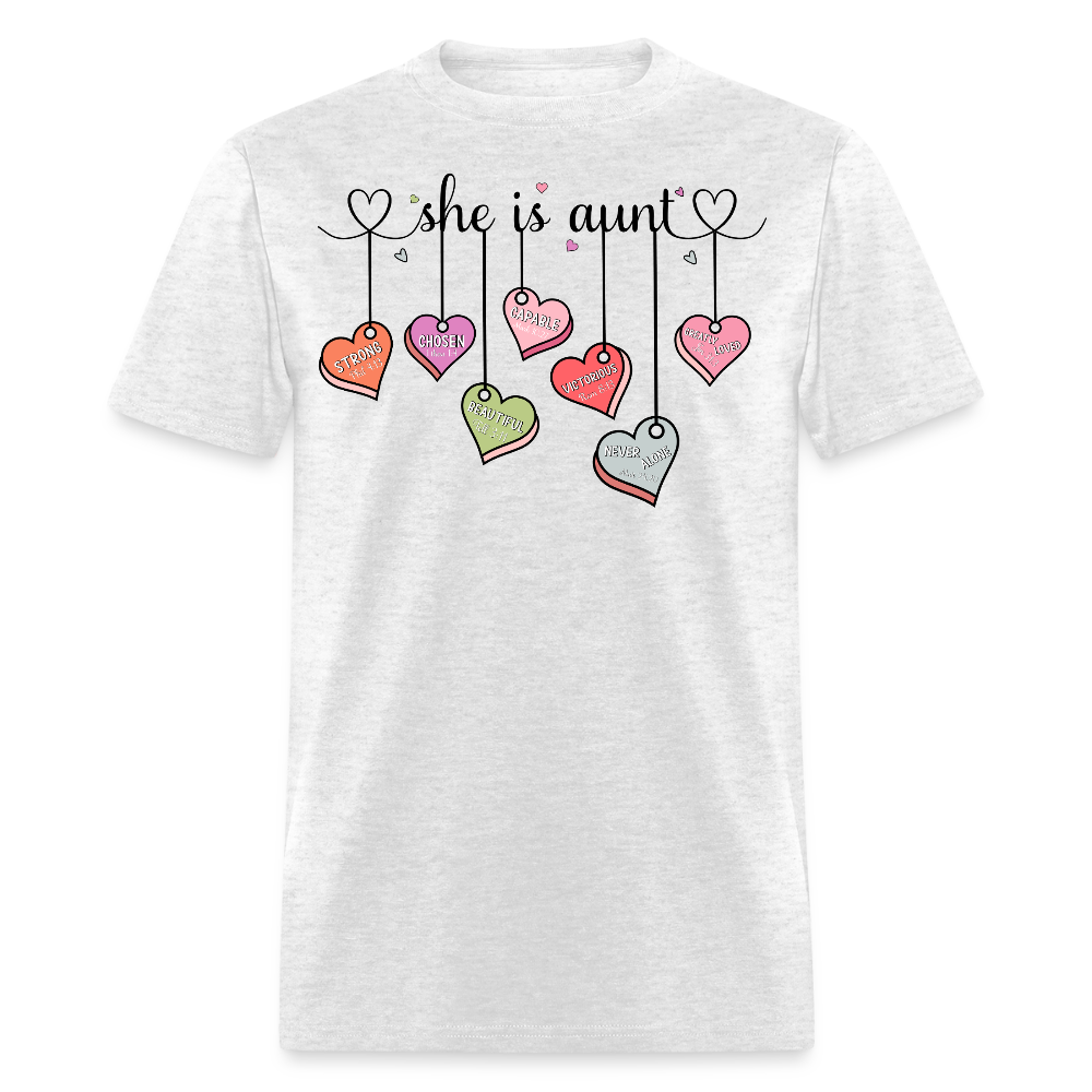 Cute Aunt Graphic Tee With Hearts Aunt Appreciation T-shirt - light heather gray