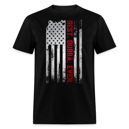 Distressed American Flag Patriotic Bubba T-shirt - black