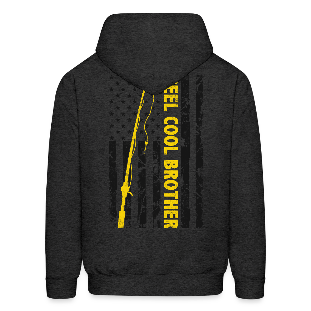 Reel Cool Brother Patriotic Fishing Hoodie - charcoal grey