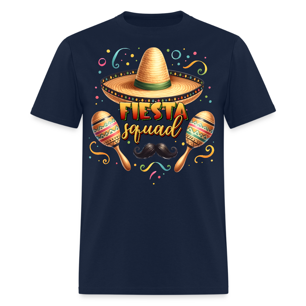 Sombrero And Maracas Party Tee Funny Cinco de Mayo Squad T-shirt - navy