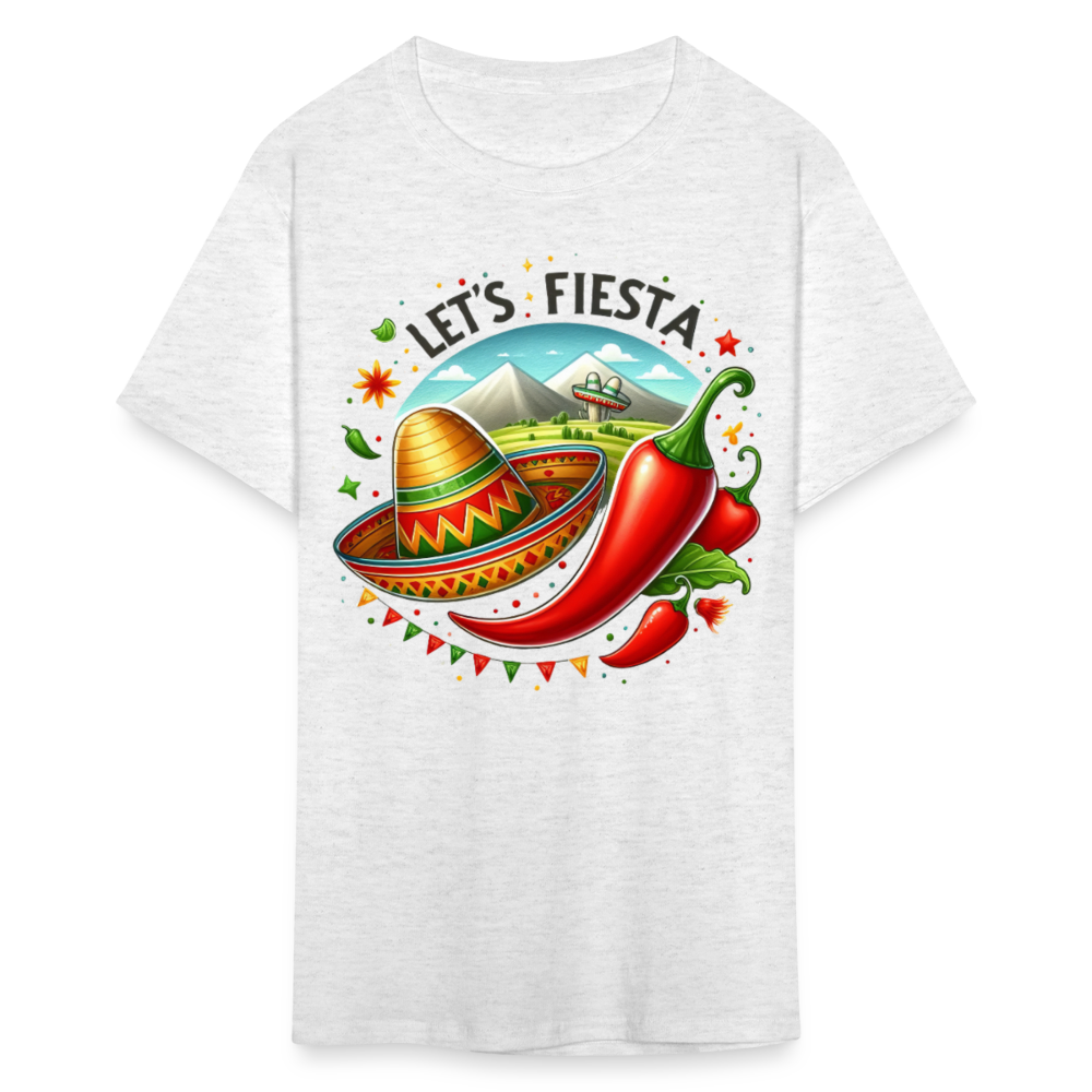 Funny Fiesta Sombrero And Chili Cinco de Mayo Party T-shirt - light heather gray