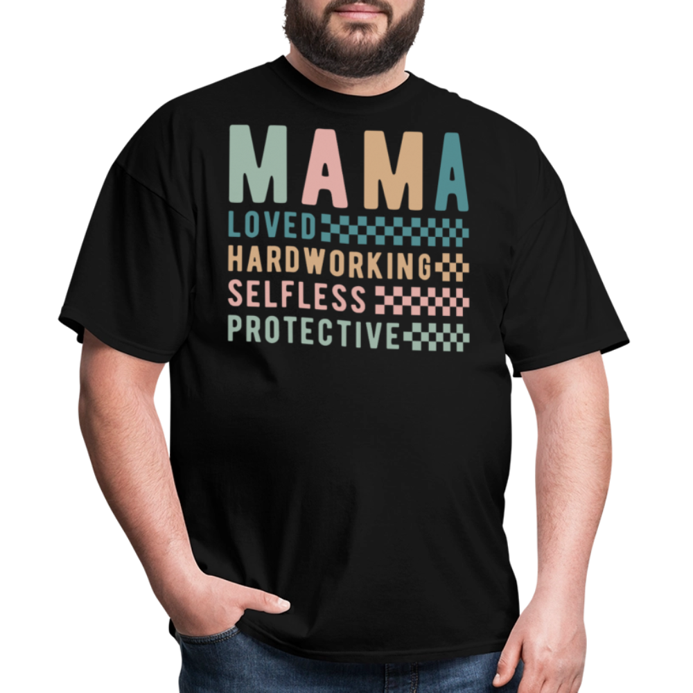 Loved And Protective Mama Graphic T-shirt - black