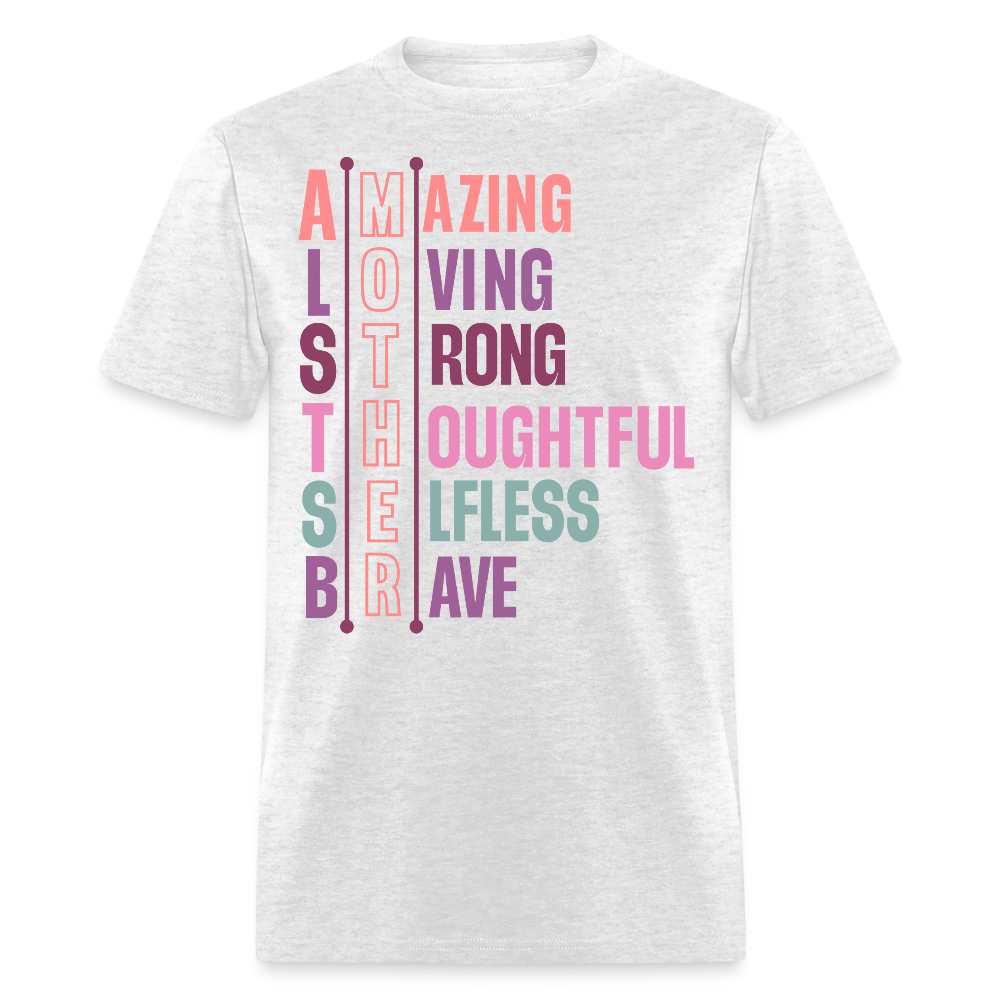 Brave Strong Thoughtful Mom T-shirt - light heather gray