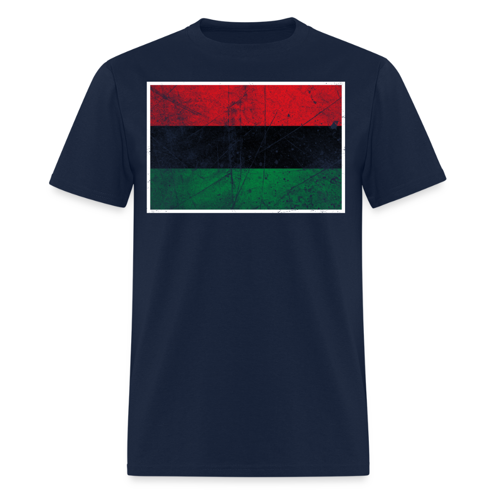Pan African American Flag Juneteenth Celebration T-Shirt - navy