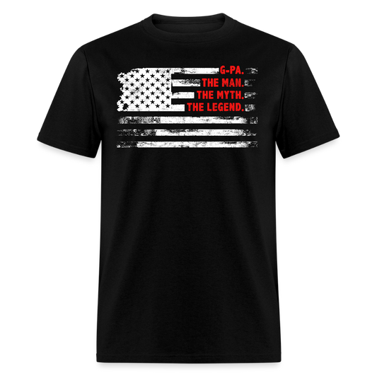 G-Pa The Man The Myth The Legend Patriotic Grandpa T-shirt - black