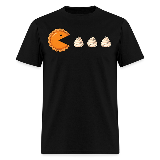 Retro Gamer Pumpkin Pie and Whipped Cream T-Shirt - black