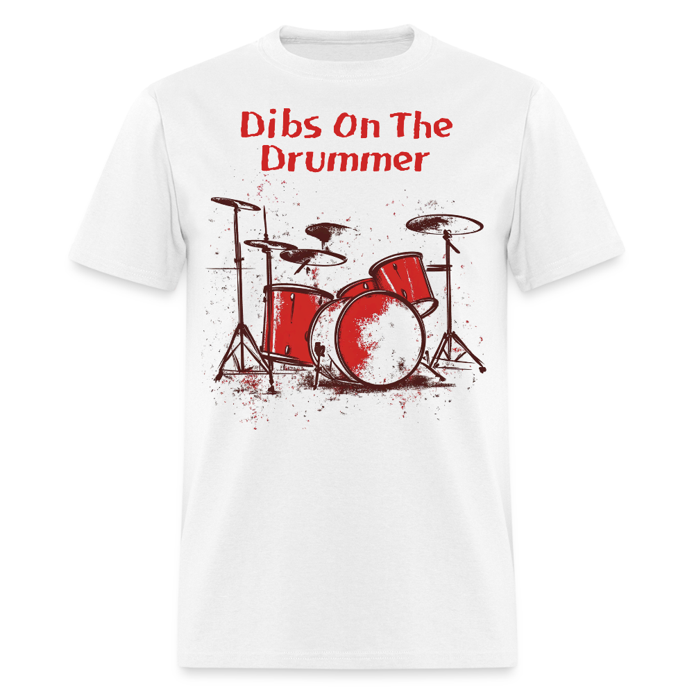 Dibs On The Drummer Band T-shirt - white