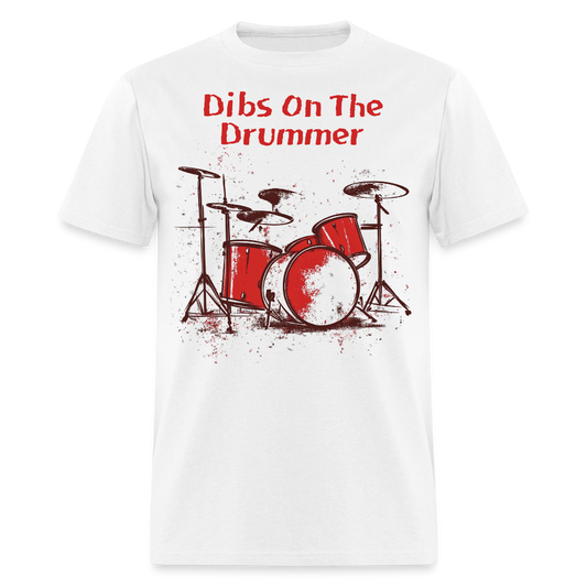 Dibs On The Drummer Band T-shirt - white
