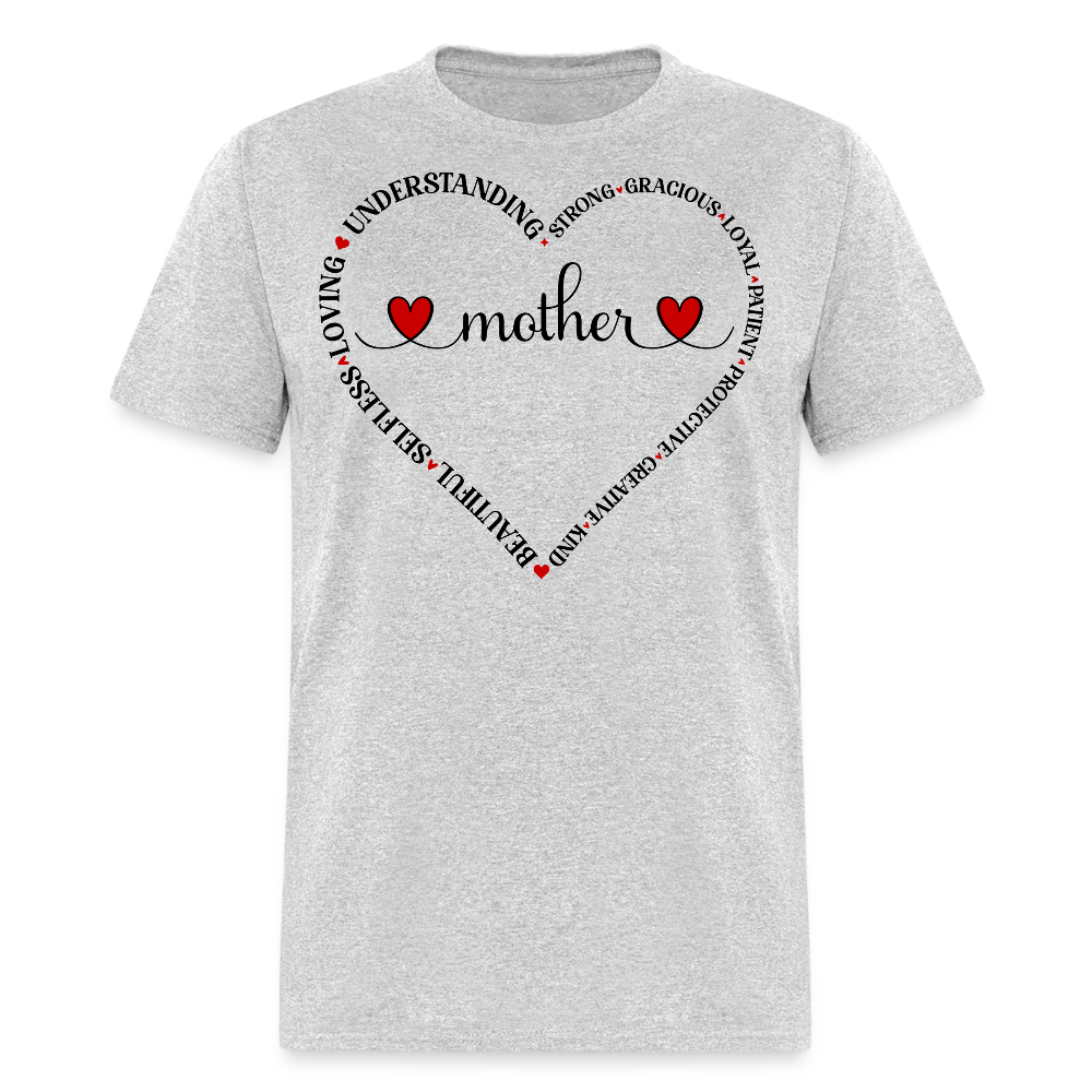 Heart Mom Graphic Tee For Women T-shirt - heather gray