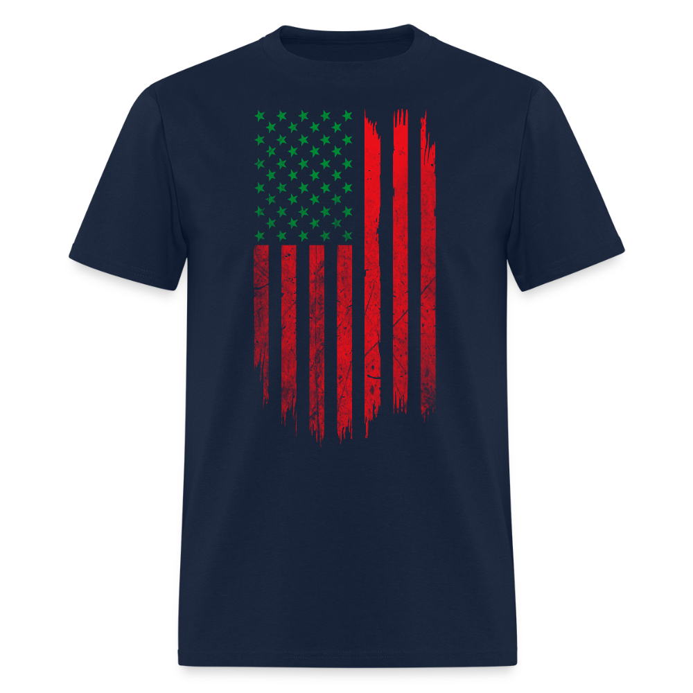 Pan African American Flag Juneteenth T-Shirt - navy