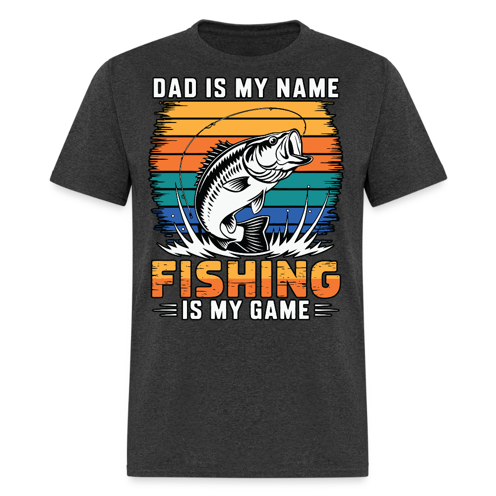 Unique Dad Gift For Anglers Father's Day Fishing T-shirt - heather black