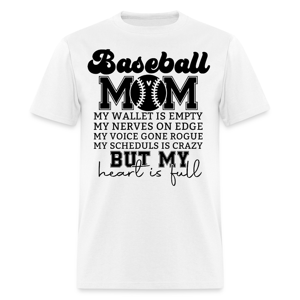 Baseball Mom Life Tee Gifts For Baseball Moms T-shirt - white