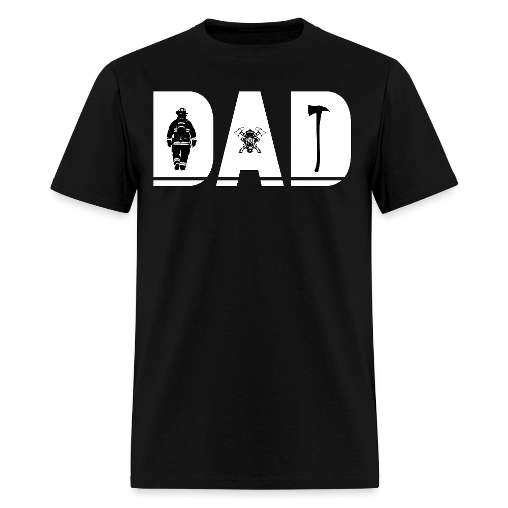 Firefighter Dad Tee Gift for Father’s Day T-Shirt - black