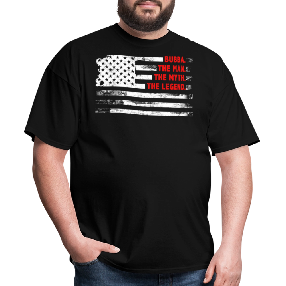 Distressed American Flag Bubba Legend T-shirt - black