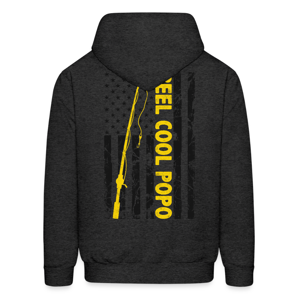 Reel Cool Popo American Flag Fishing Hoodie - charcoal grey