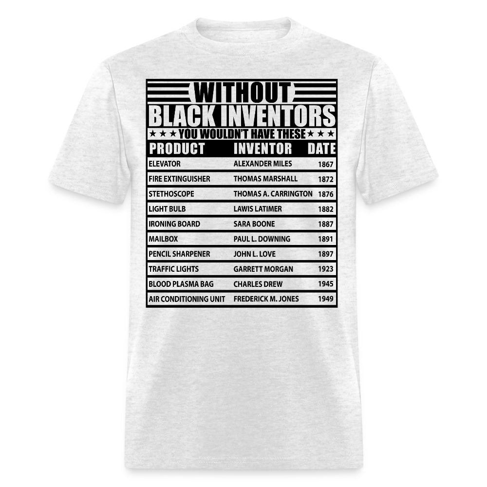 Black Inventors Inspirational African American T-Shirt - light heather gray