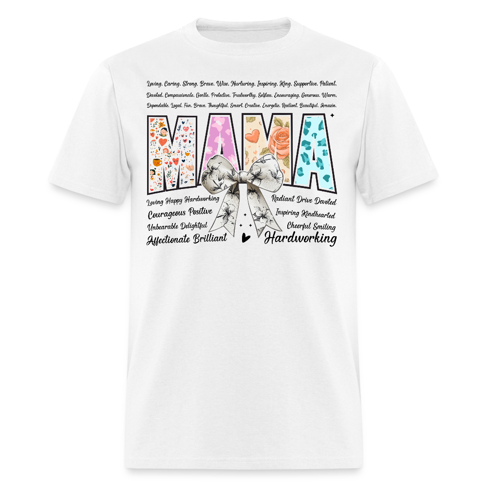 Hardworking Mom Appreciation Tee Floral Mama T-shirt - white