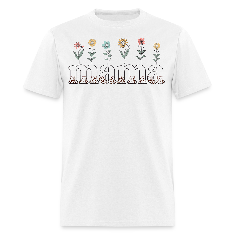 Motherhood Floral Graphic Cute floral Mama T-shirt - white