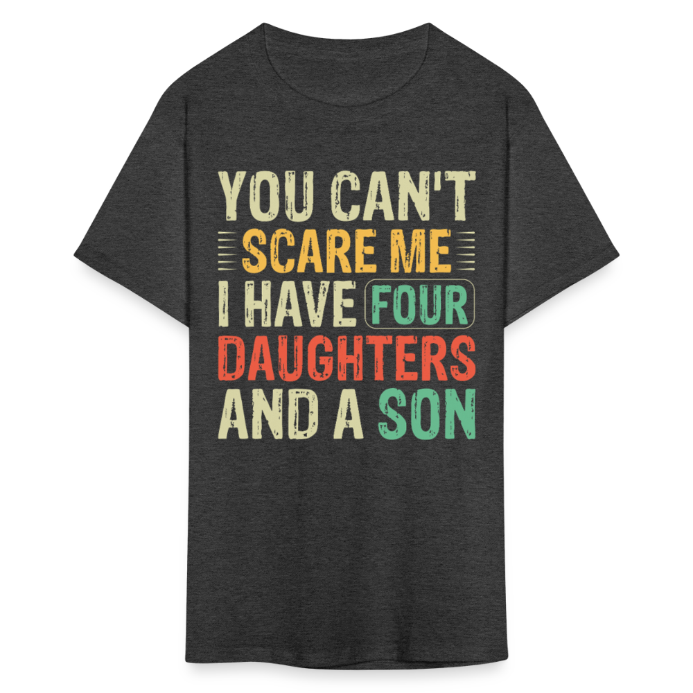 Gifts For Parents With Four Daughters And A Son Unisex T-Shirt - heather black
