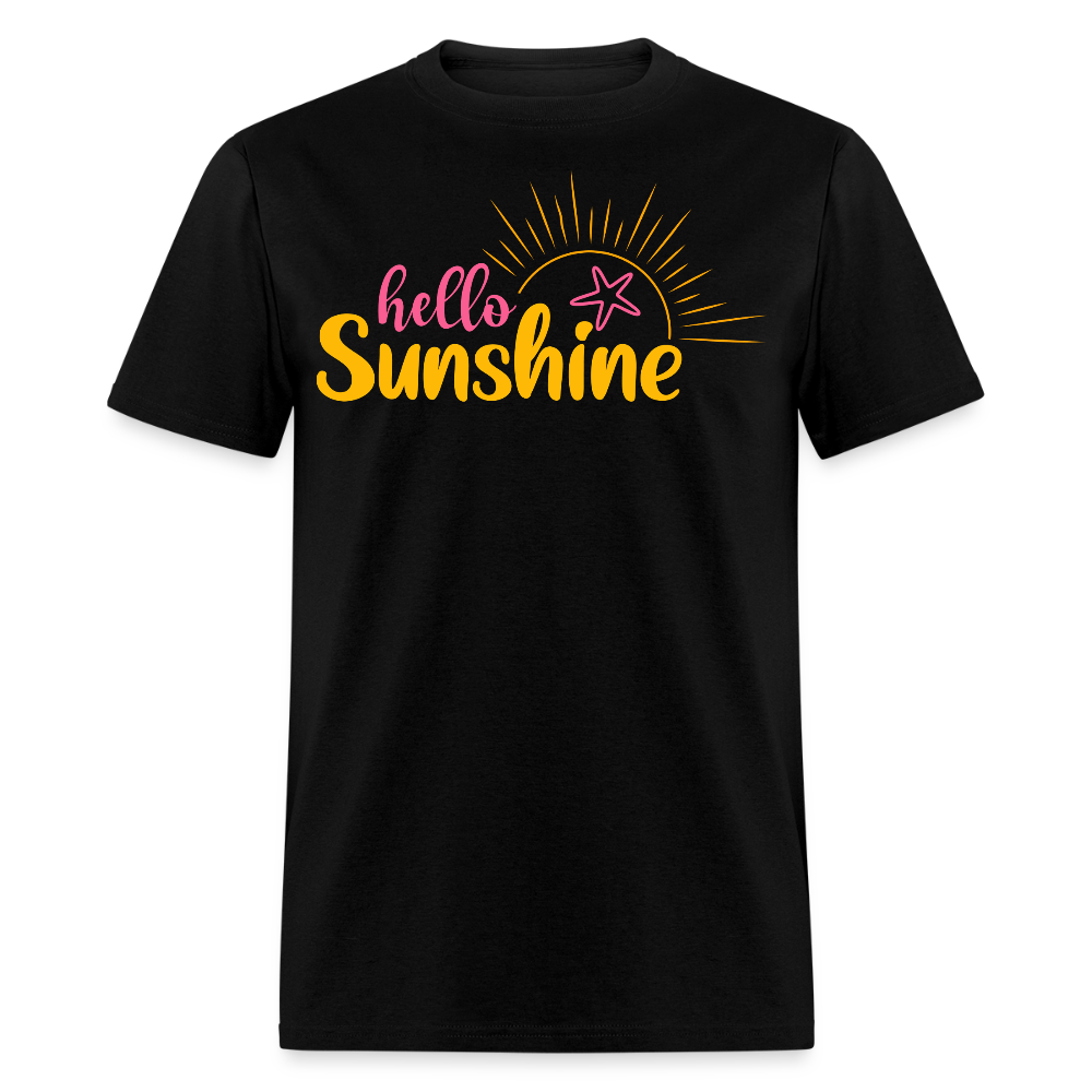 Hello Sunshine Beach Vacation T-shirt - black