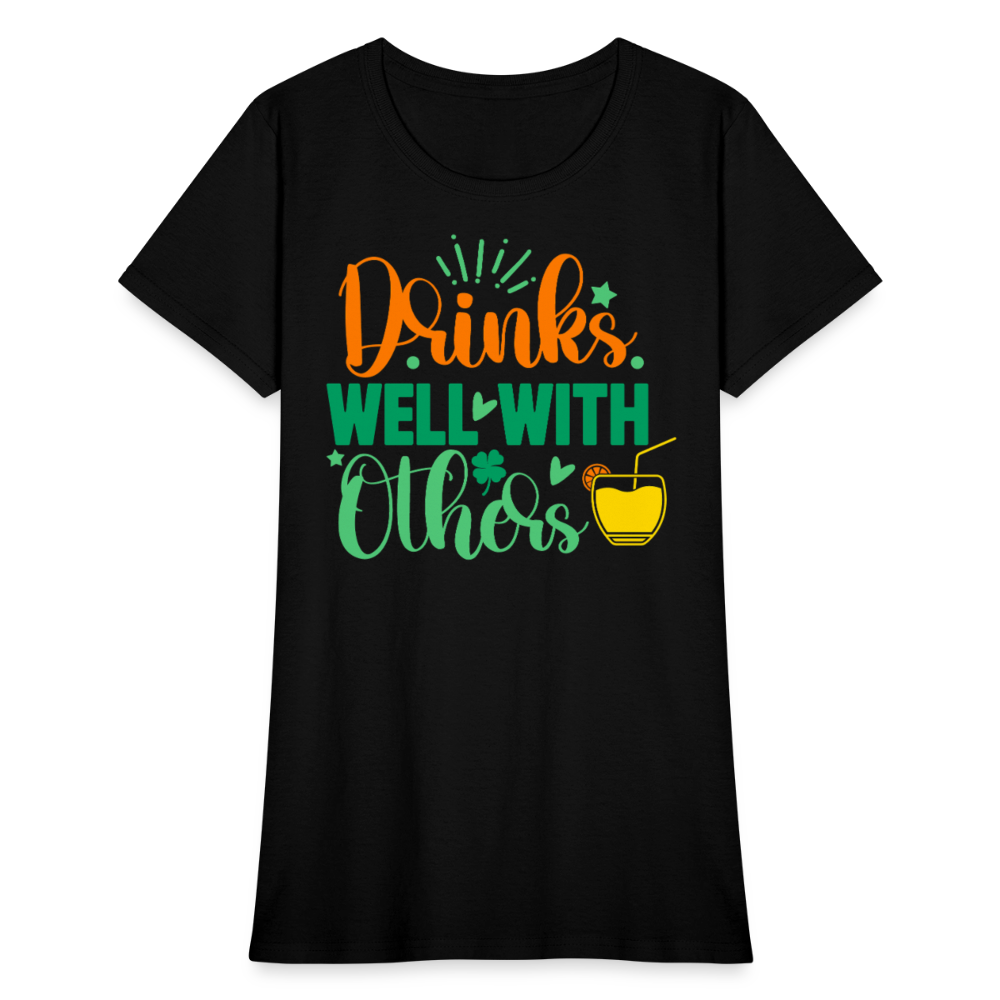 Funny Women's Drinking Quote T-Shirt - black