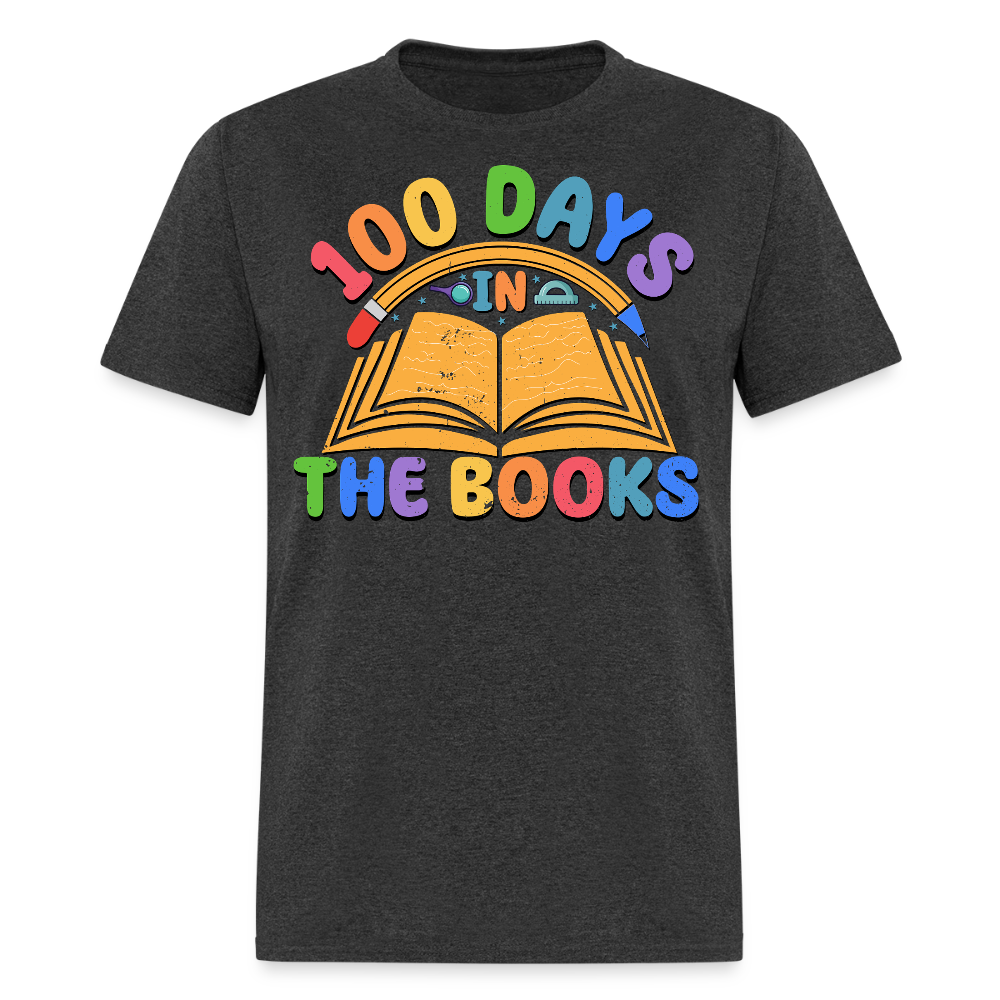 100 Days In The Books Reading Celebration Unisex T-shirt - heather black
