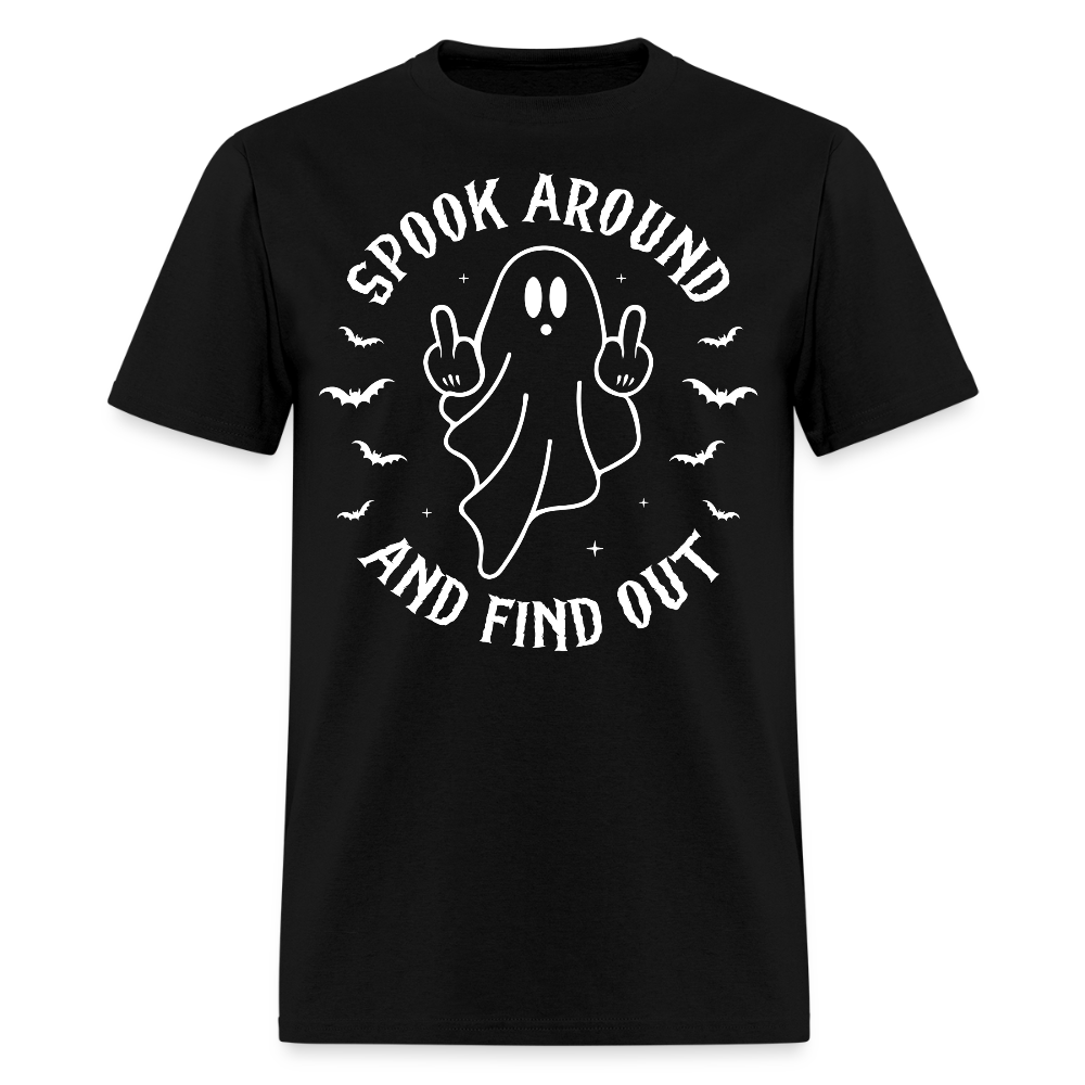 Spook Around and Find Out Funny Halloween T-Shirt - black