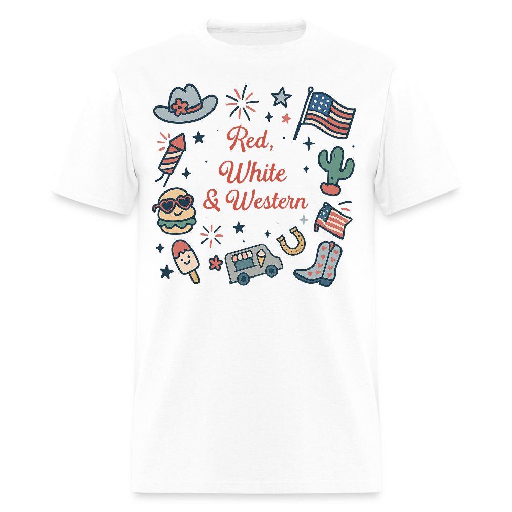 Red White And Western T-Shirt - white