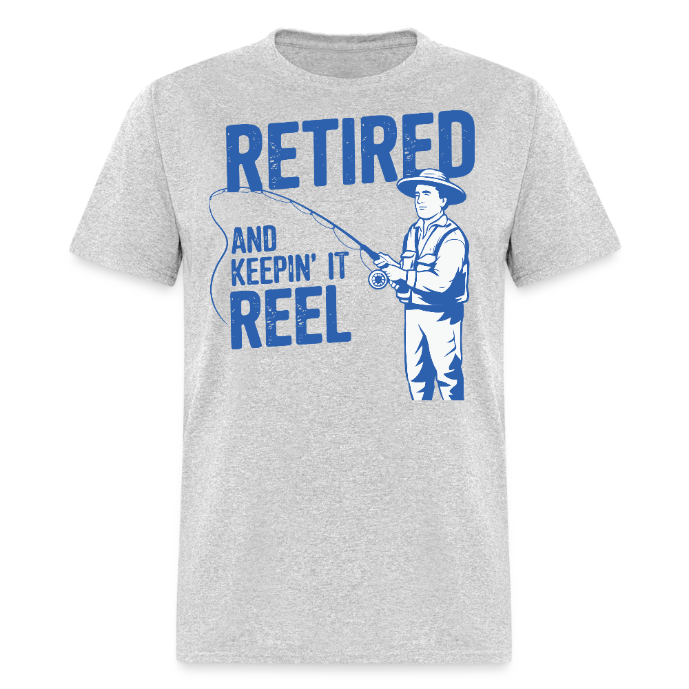 Retired And Keeping It Reel Retirement Gift T-shirt - heather gray