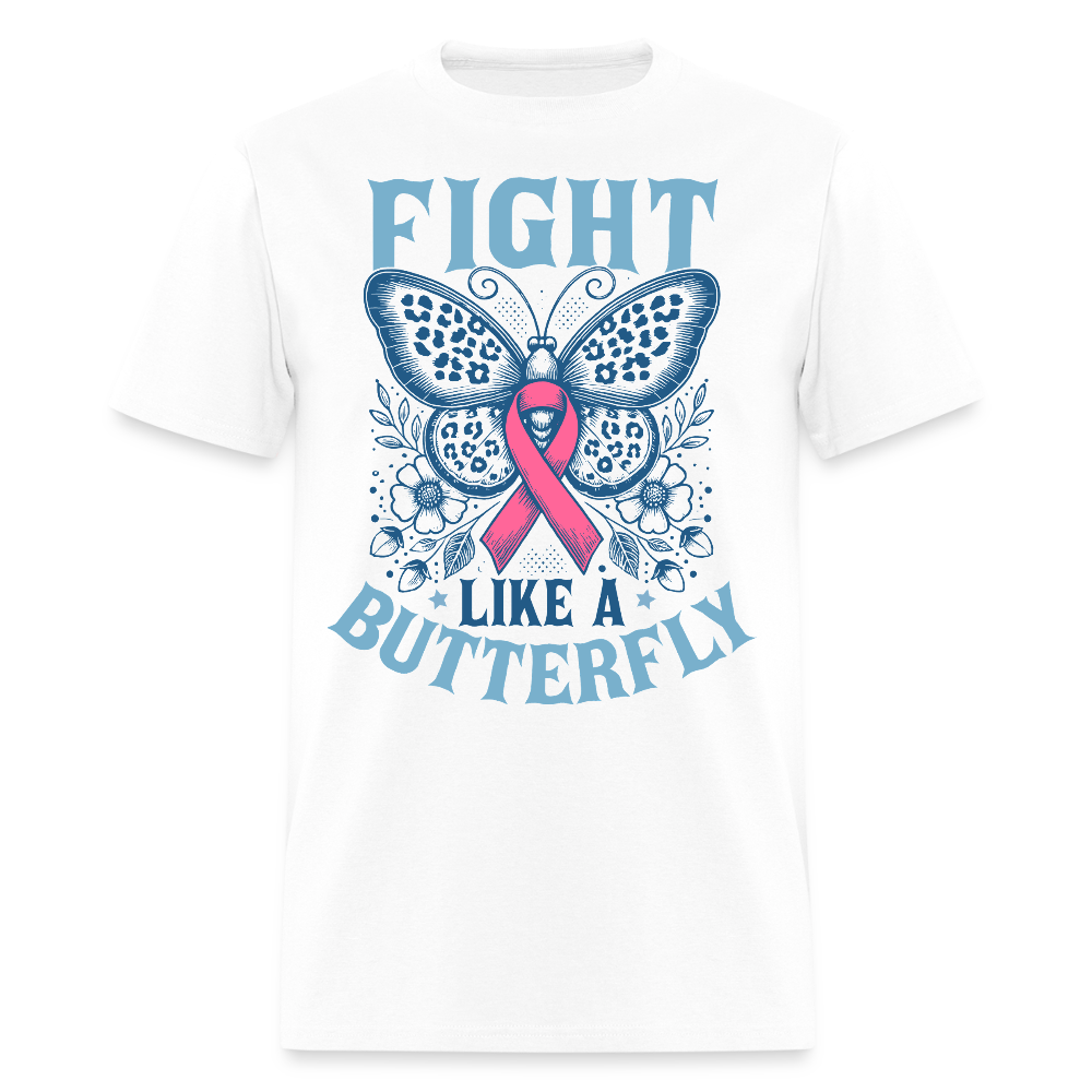 Fight Like A Butterfly Breast Cancer T-Shirt - white