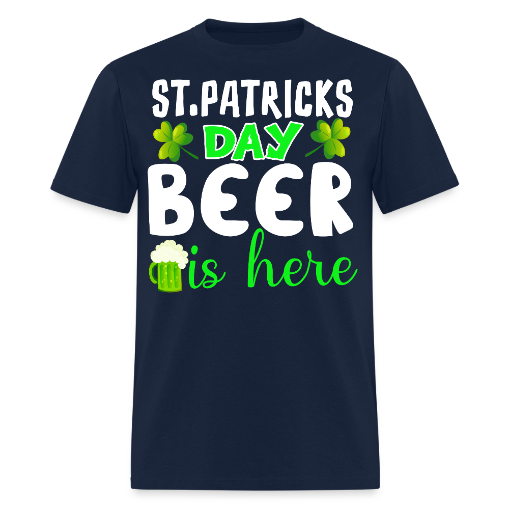 Shamrock Beer Lover St Paddy’s Day T-shirt - navy