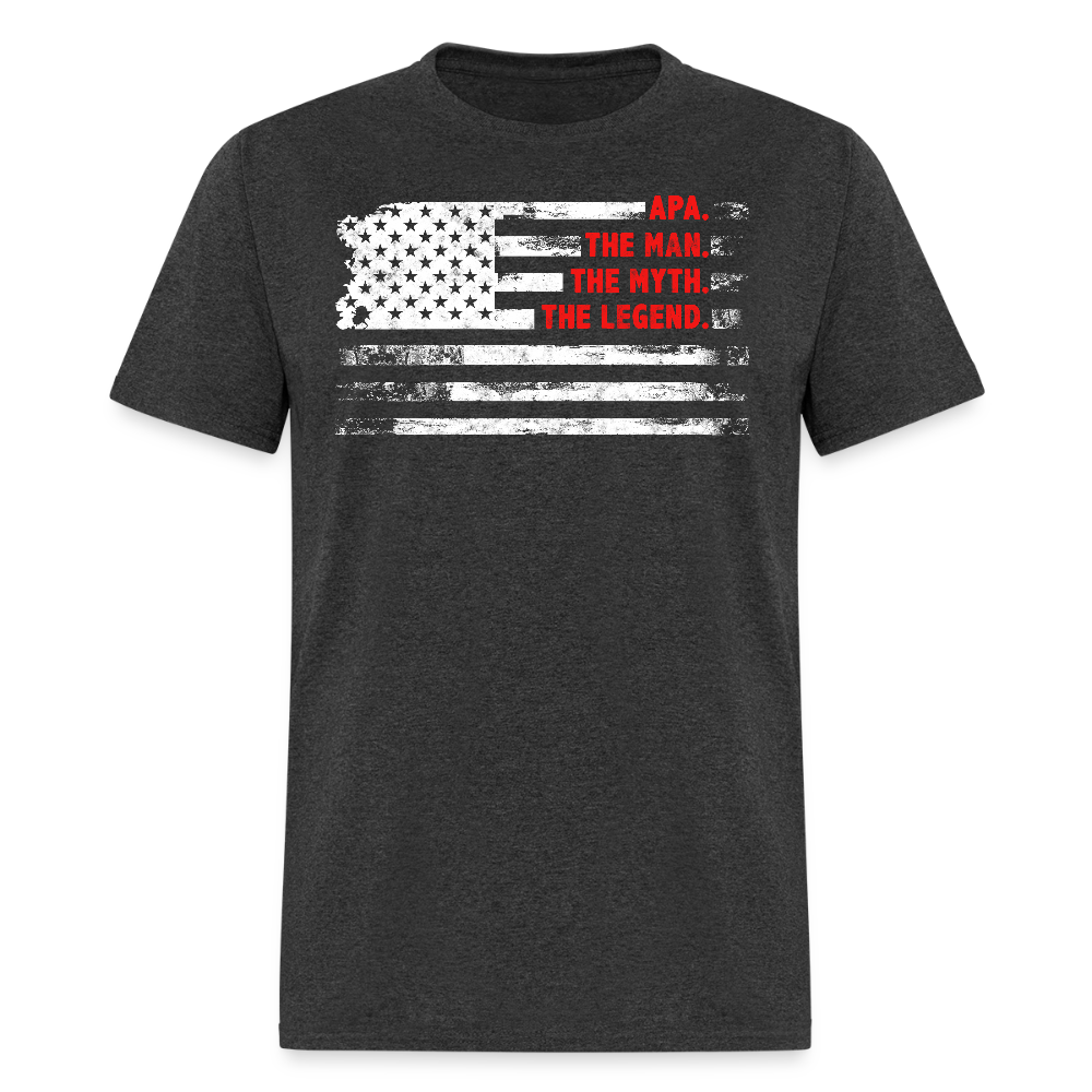 Apa The Man The Myth The Legend Patriotic Grandpa T-shirt - heather black