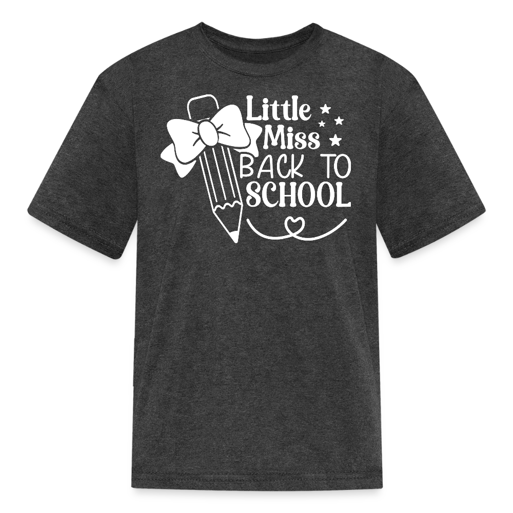 Little Miss Back To School Kids' T-Shirt - heather black