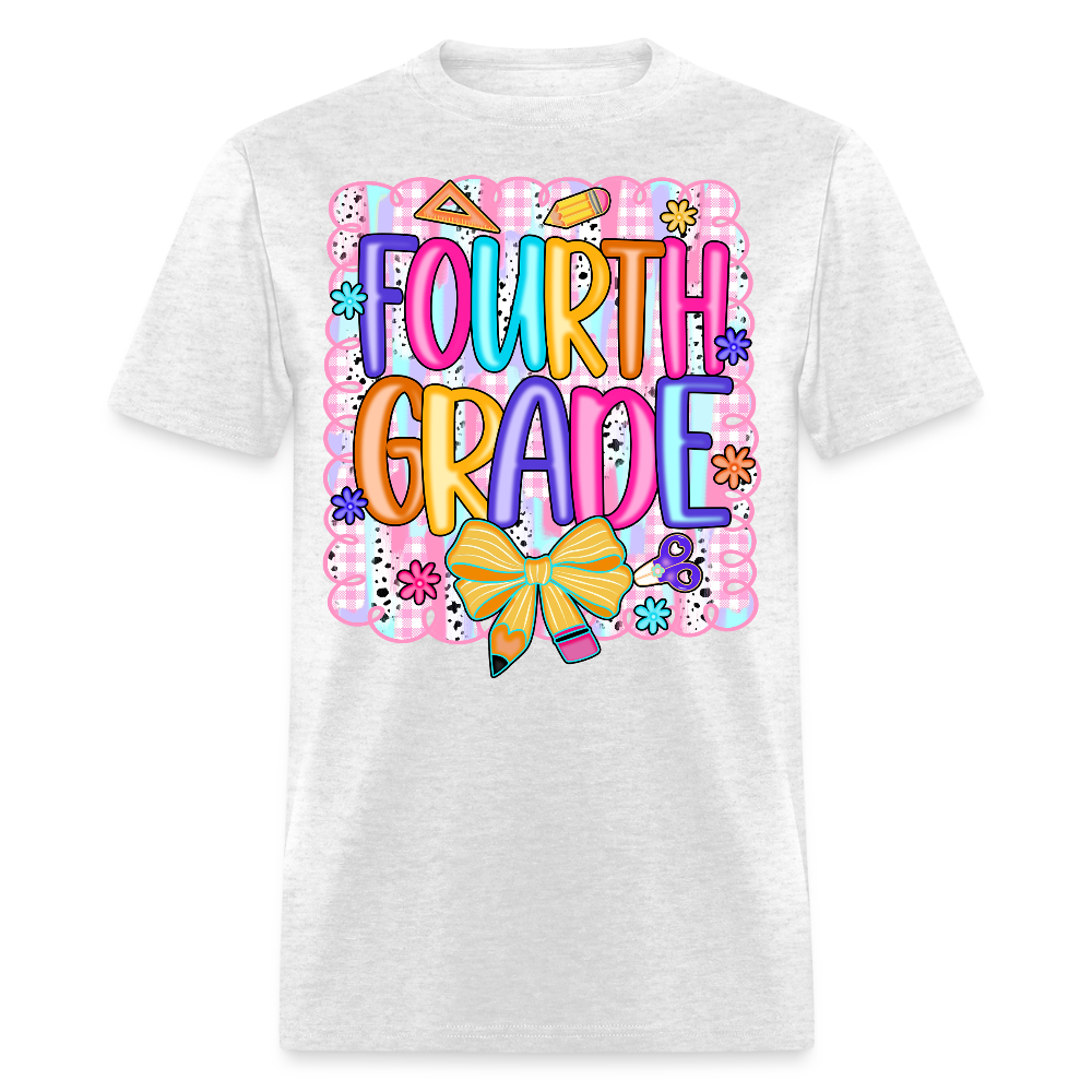 Fourth Grade Back To School Teacher T-Shirt - light heather gray